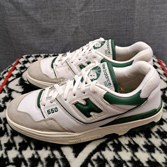 % Size 9 Men New Balance 550 White Team Forest Green sneakers  A54 main image 7